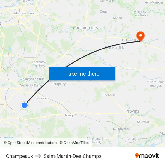 Champeaux to Saint-Martin-Des-Champs map