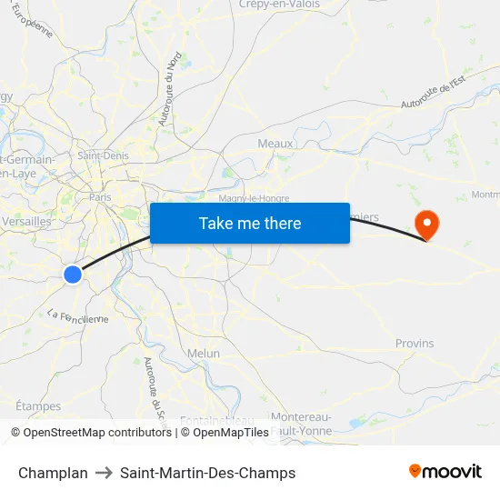 Champlan to Saint-Martin-Des-Champs map
