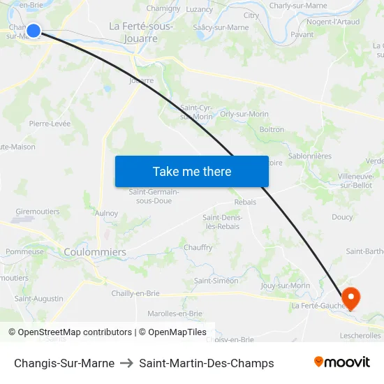 Changis-Sur-Marne to Saint-Martin-Des-Champs map