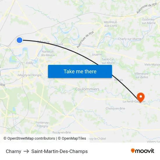 Charny to Saint-Martin-Des-Champs map