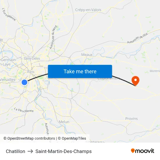 Chatillon to Saint-Martin-Des-Champs map