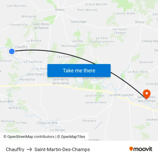 Chauffry to Saint-Martin-Des-Champs map