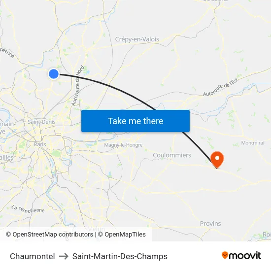 Chaumontel to Saint-Martin-Des-Champs map
