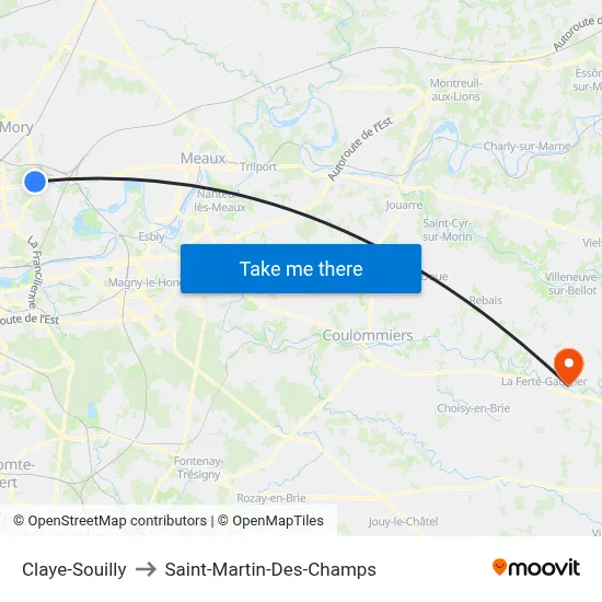 Claye-Souilly to Saint-Martin-Des-Champs map