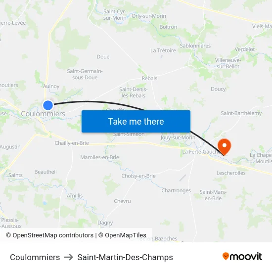 Coulommiers to Saint-Martin-Des-Champs map
