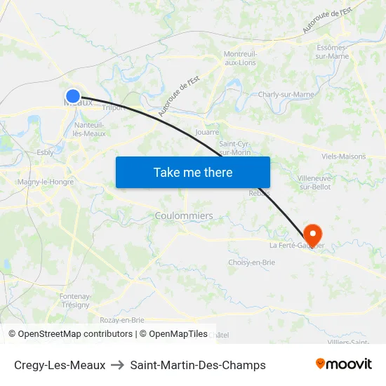 Cregy-Les-Meaux to Saint-Martin-Des-Champs map