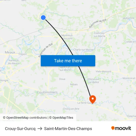 Crouy-Sur-Ourcq to Saint-Martin-Des-Champs map