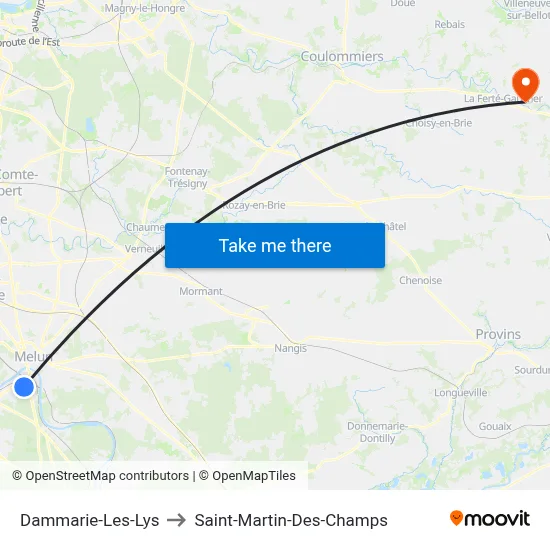 Dammarie-Les-Lys to Saint-Martin-Des-Champs map
