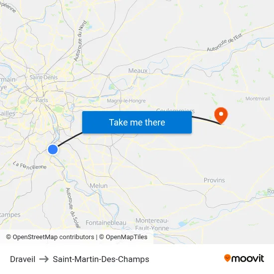 Draveil to Saint-Martin-Des-Champs map