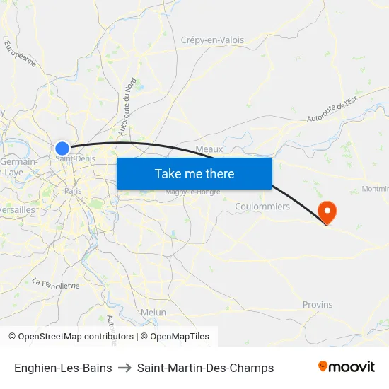 Enghien-Les-Bains to Saint-Martin-Des-Champs map