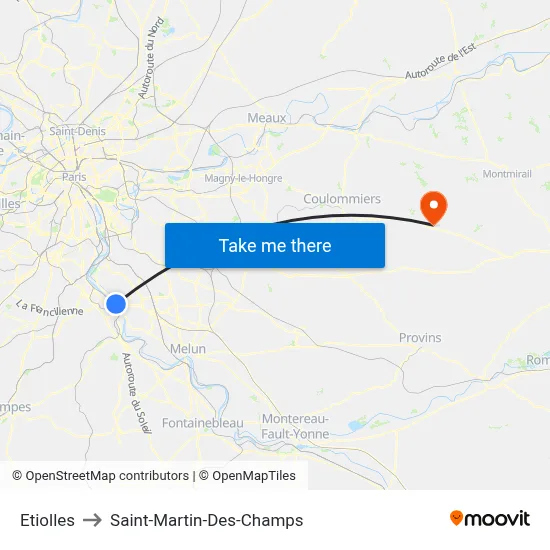 Etiolles to Saint-Martin-Des-Champs map