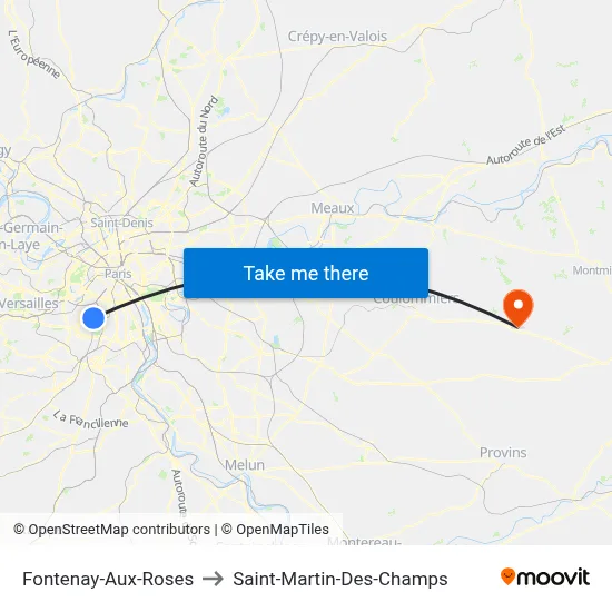 Fontenay-Aux-Roses to Saint-Martin-Des-Champs map