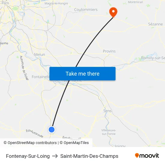 Fontenay-Sur-Loing to Saint-Martin-Des-Champs map