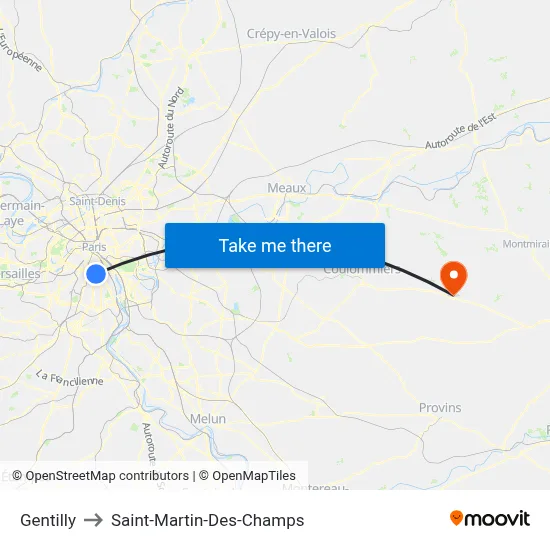Gentilly to Saint-Martin-Des-Champs map