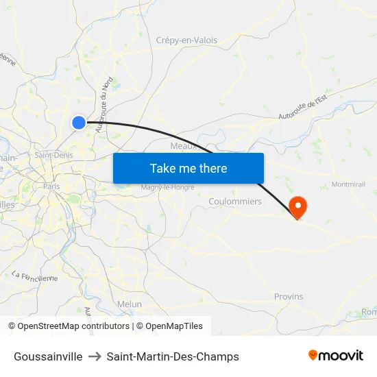 Goussainville to Saint-Martin-Des-Champs map