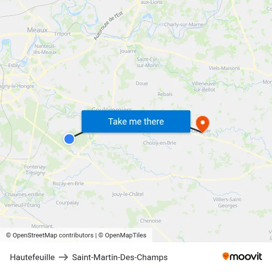 Hautefeuille to Saint-Martin-Des-Champs map