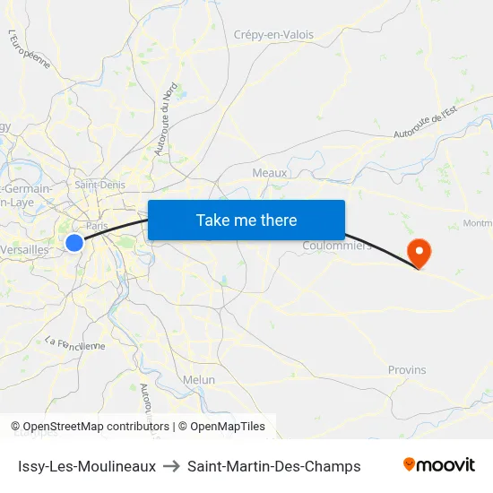 Issy-Les-Moulineaux to Saint-Martin-Des-Champs map