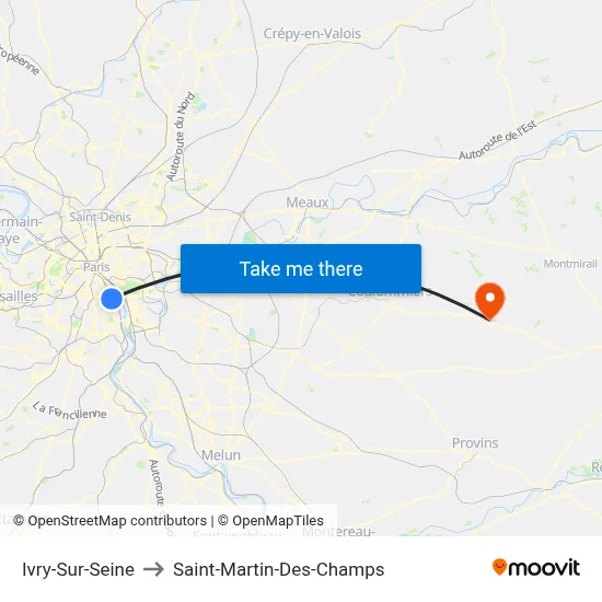 Ivry-Sur-Seine to Saint-Martin-Des-Champs map