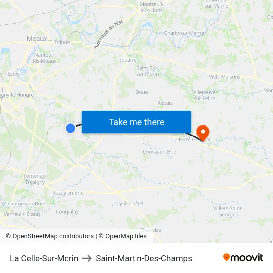 La Celle-Sur-Morin to Saint-Martin-Des-Champs map
