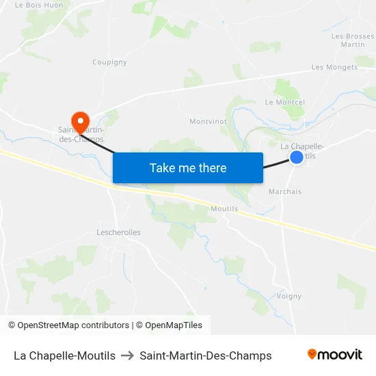 La Chapelle-Moutils to Saint-Martin-Des-Champs map