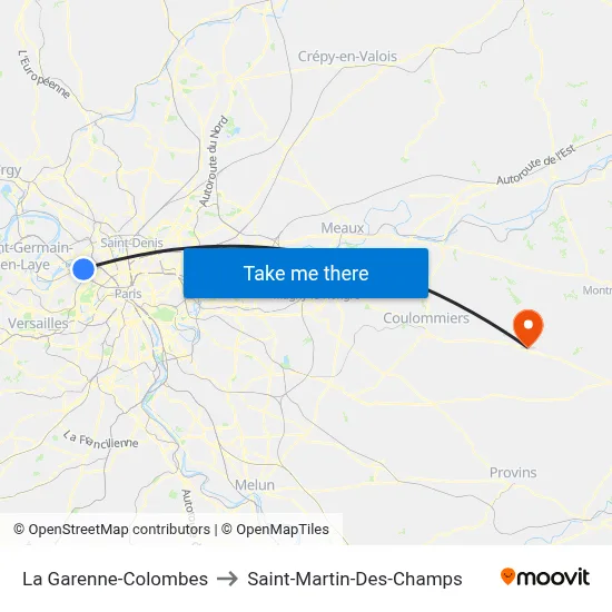 La Garenne-Colombes to Saint-Martin-Des-Champs map