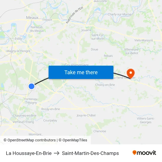 La Houssaye-En-Brie to Saint-Martin-Des-Champs map