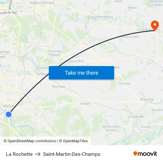 La Rochette to Saint-Martin-Des-Champs map