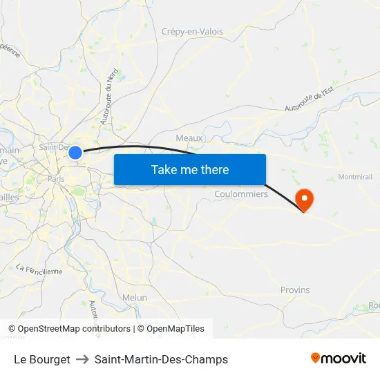 Le Bourget to Saint-Martin-Des-Champs map