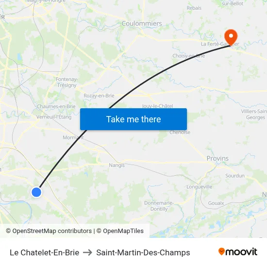 Le Chatelet-En-Brie to Saint-Martin-Des-Champs map