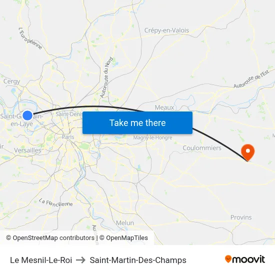Le Mesnil-Le-Roi to Saint-Martin-Des-Champs map