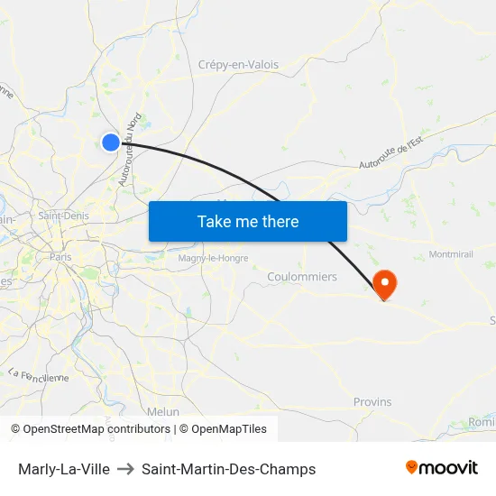 Marly-La-Ville to Saint-Martin-Des-Champs map