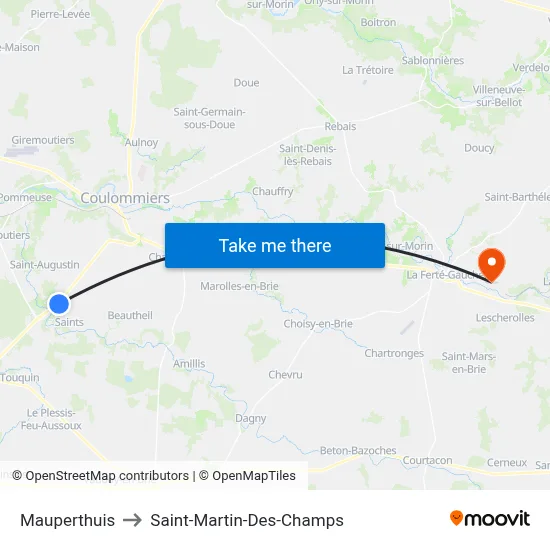 Mauperthuis to Saint-Martin-Des-Champs map