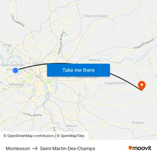 Montesson to Saint-Martin-Des-Champs map