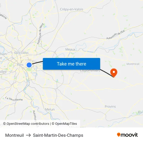Montreuil to Saint-Martin-Des-Champs map