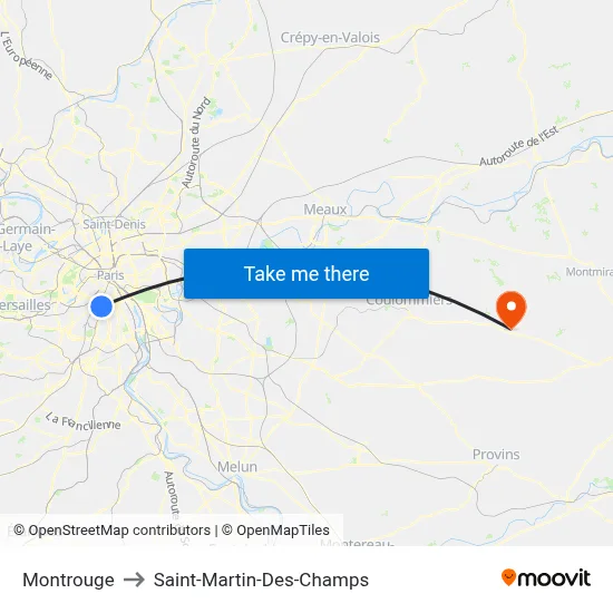 Montrouge to Saint-Martin-Des-Champs map