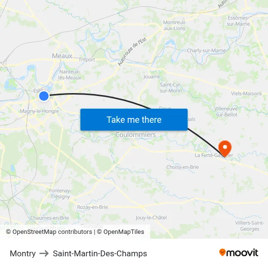 Montry to Saint-Martin-Des-Champs map
