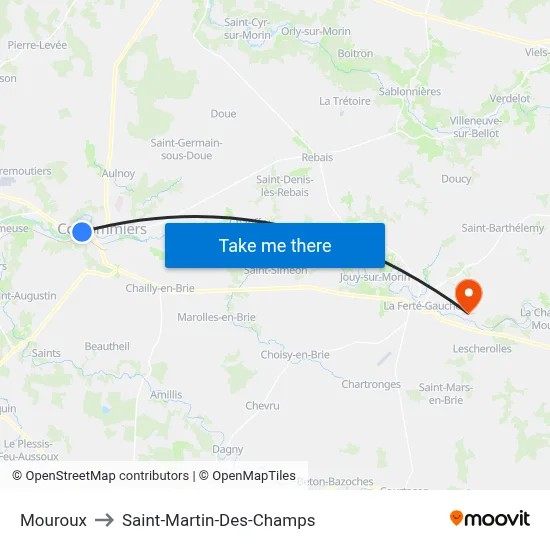 Mouroux to Saint-Martin-Des-Champs map