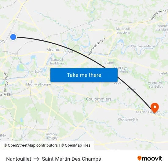 Nantouillet to Saint-Martin-Des-Champs map