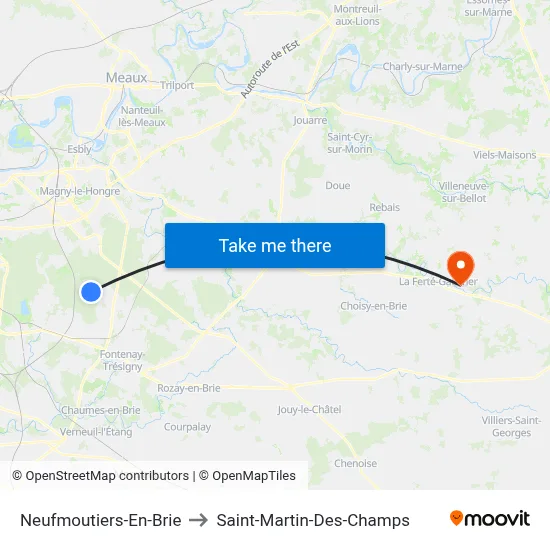 Neufmoutiers-En-Brie to Saint-Martin-Des-Champs map