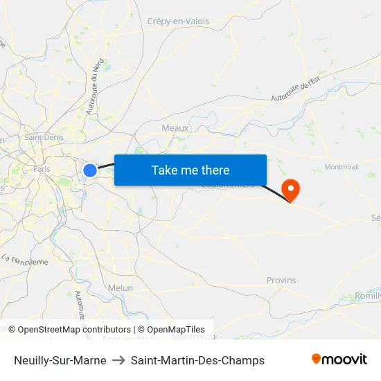 Neuilly-Sur-Marne to Saint-Martin-Des-Champs map