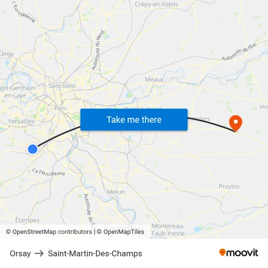 Orsay to Saint-Martin-Des-Champs map