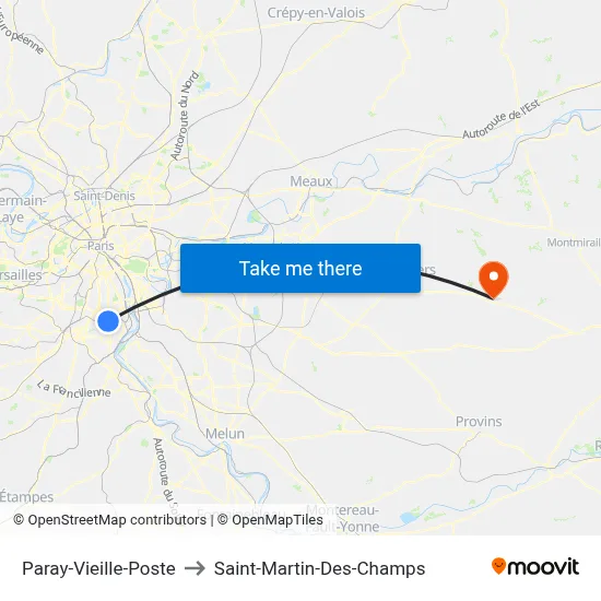 Paray-Vieille-Poste to Saint-Martin-Des-Champs map