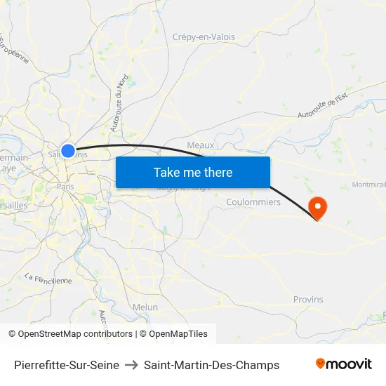 Pierrefitte-Sur-Seine to Saint-Martin-Des-Champs map