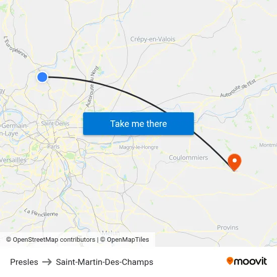 Presles to Saint-Martin-Des-Champs map