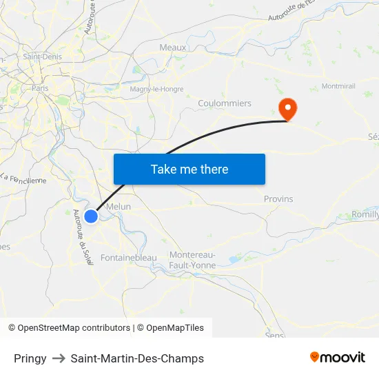 Pringy to Saint-Martin-Des-Champs map