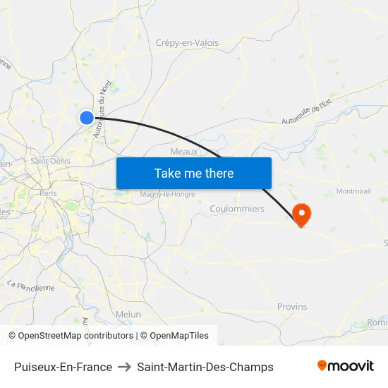 Puiseux-En-France to Saint-Martin-Des-Champs map