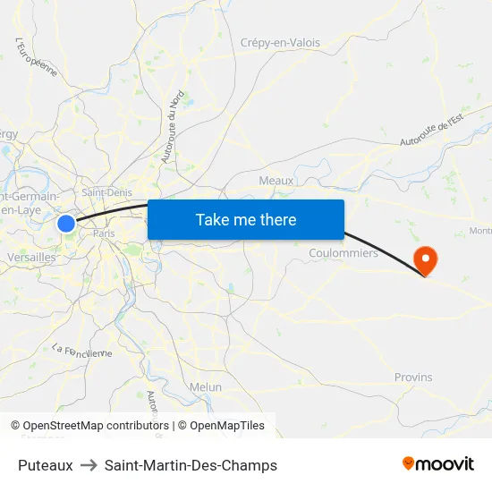 Puteaux to Saint-Martin-Des-Champs map