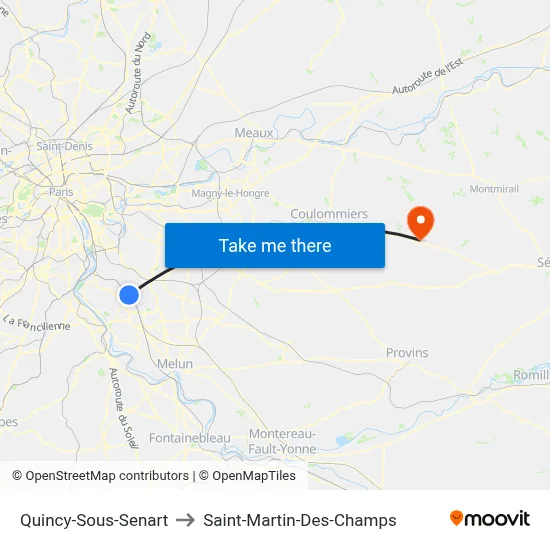 Quincy-Sous-Senart to Saint-Martin-Des-Champs map
