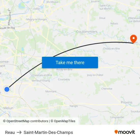 Reau to Saint-Martin-Des-Champs map