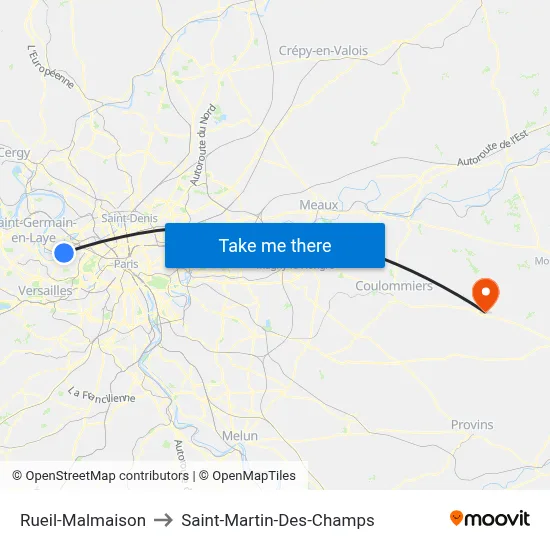 Rueil-Malmaison to Saint-Martin-Des-Champs map